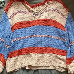 Blue and Orange Striped Sweater
